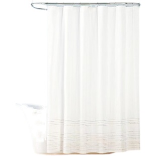 新品北欧竹节纱浴帘防水加厚防霉浴室帘隔断帘卫生间窗帘门帘定做