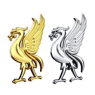 红军利物浦队徽利弗鸟金属车贴凤凰3D个性车标汽车反光装饰贴纸