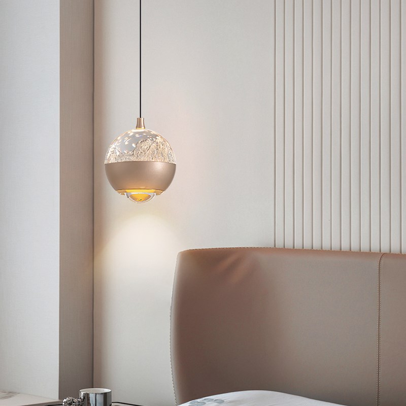 床头吊灯意式极简小吊灯轻奢高级感玄关餐厅主卧室装饰升降吊线灯