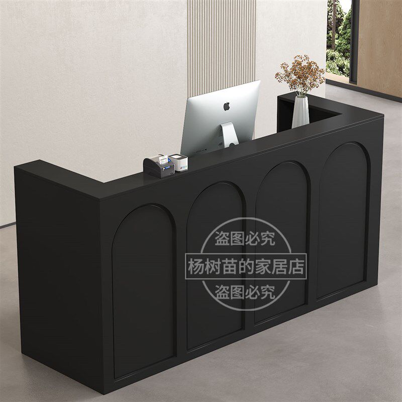 收银台服装店店铺小型吧台中古风咖啡厅前台接待柜台美容院前台桌