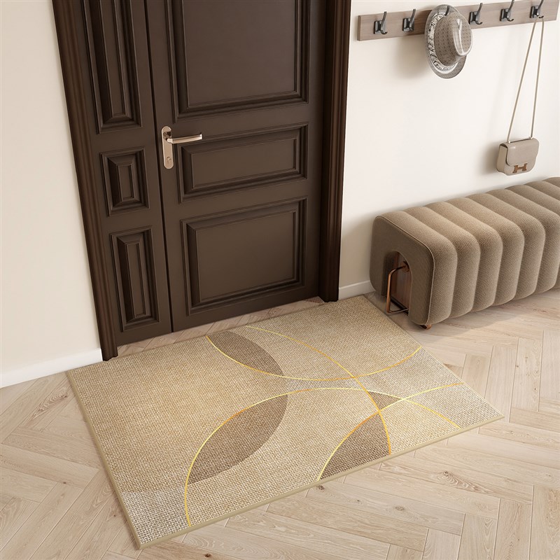 原木风入户门地垫纯色轻奢客厅卧室地毯门垫进门家用防滑脚垫耐脏