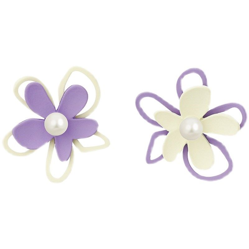 紫色设计感不规则花朵耳环气质百搭温柔少女百搭耳钉无耳洞耳夹,饰品/流行首饰/时尚饰品新,耳钉,淘宝优惠券,粉丝福利购,淘宝优惠卷