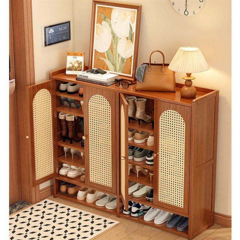 入户鞋柜家用进门口室内透气单门小型长30cm宽极窄收纳竹子制鞋架