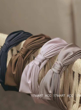 17mart韩国发饰甜美缎带多层蝴蝶结发箍优雅气质复古头箍洋气发卡