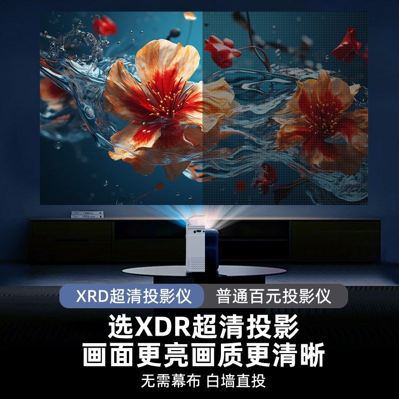 【千元配置】2025新款投影仪家用超高清4K卧室投墙家庭影院5g手机