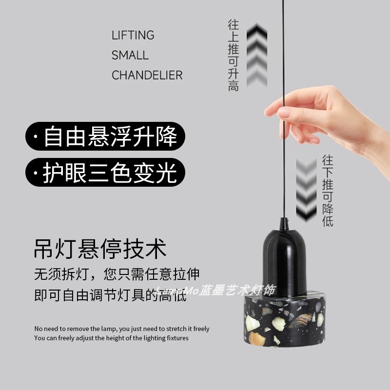 意式轻奢卧室床头吊灯设计师年新款高级感名宿玄关柜吧台小吊线