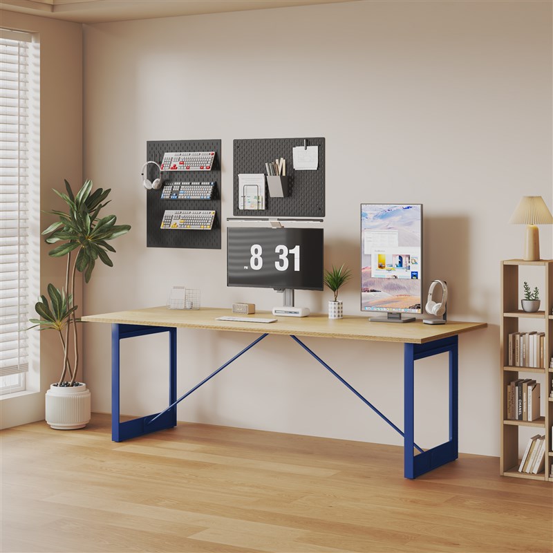 中古简约客厅桌子书桌餐桌客厅家用极简桦木海洋板电脑会议大板桌