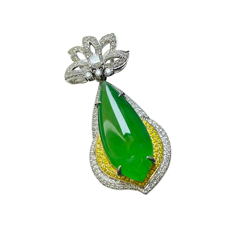 七彩云南翡翠直播间天然玉石玻璃种冰种玉石挂件W吊坠戒指项链