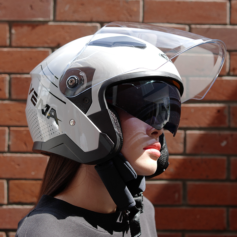 野马头盔旗舰3C认证电u动车半盔男冬季摩托车安全帽女四季通用