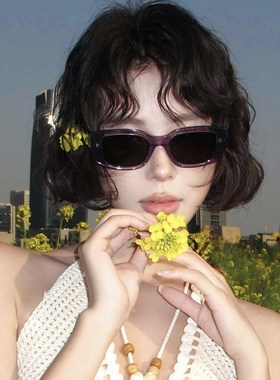 复古豹纹猫眼墨镜女款2025新款级感方圆脸偏光太阳眼镜防紫外线