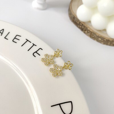 归路谭松韵同款耳环2024新款爆款耳钉女小众设计感花朵耳饰小耳坠