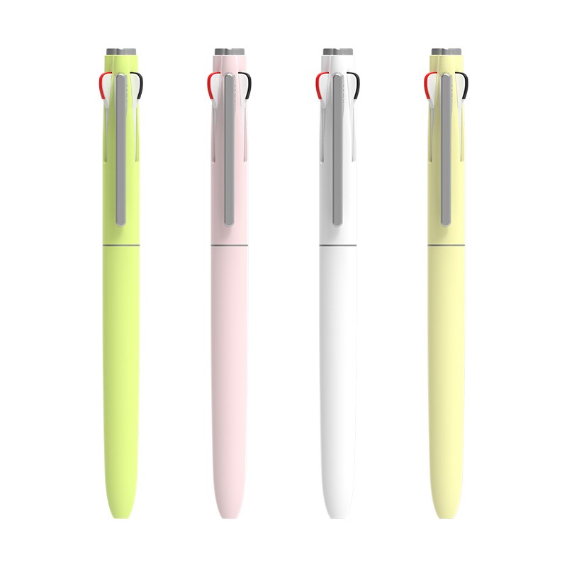 MORRIS STARFLO时尚柔色笔杆黑蓝红三色按动出芯中油笔复合针管笔