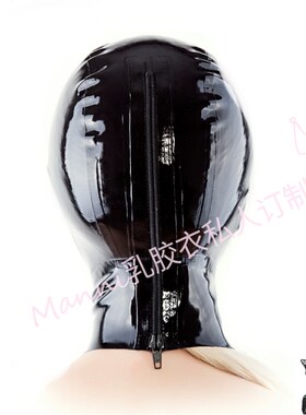 Manni乳胶头套 乳胶衣窒息定制拉链面具加牙套鼻管全包调教面罩