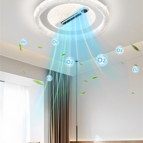 2025新款客厅风扇灯现代简约全光谱护眼吸顶灯冷暖数显款中山灯具