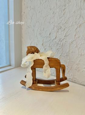 【木马逐风】摇摇木马摆件覆古木制桌面装饰店铺玄关客厅家居好物