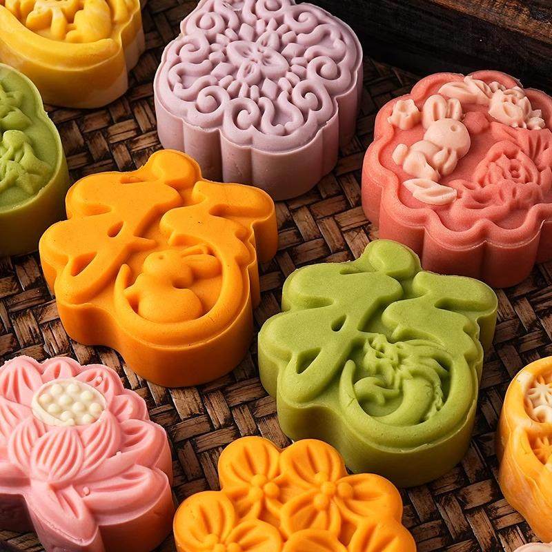 冰皮月饼模具新款月饼磨具自制材料国风中式冰皮绿豆糕手压式