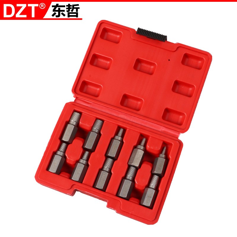 10/25件套英制螺丝取出器42CrBM0料 螺旋滑丝破损螺钉拆除工具套