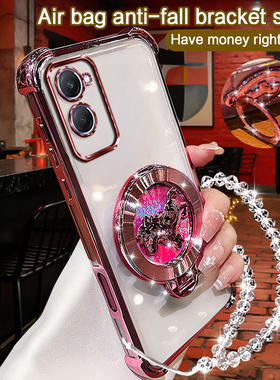 VIVO Y37A/vivo y37a 国内版手机壳马上有钱透明壳全包防摔旋转支架电镀高级感抗指纹防汗防滑保护套