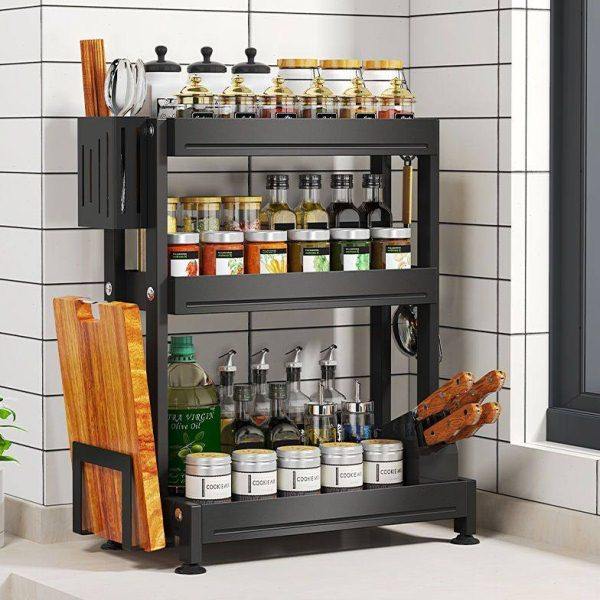 本王厨房置物架201不锈钢调味料收纳架多功能台面抽屉收纳盒昌雷,厨房/烹饪用具,调料置物架,淘宝优惠券,粉丝福利购,淘宝优惠卷