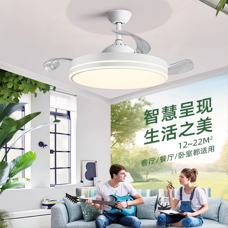 吊扇灯隐形风f扇灯吊扇灯2025新款吸顶家用客厅餐厅卧室电扇吊灯