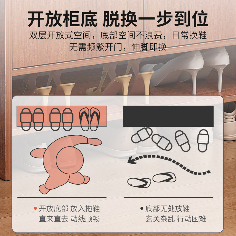 实木色鞋柜家用进门口楼道外入户收纳D经济型小户型2022新爆款鞋