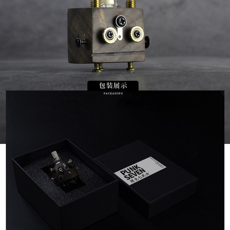 车载香水瓶扩香器香氛木质汽车出风口装饰持久香薰创意机器人盲盒