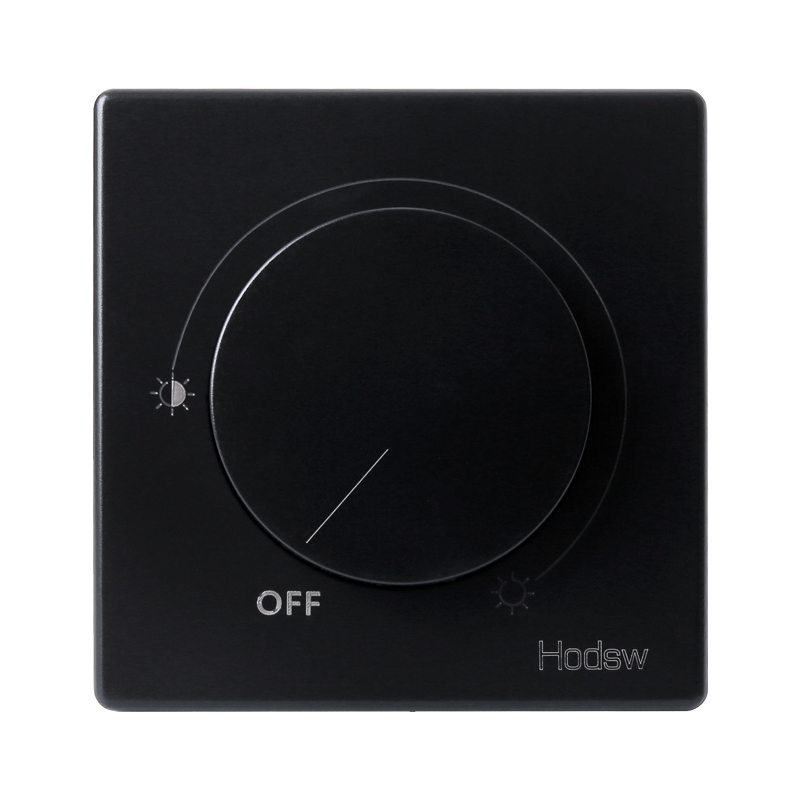 无极调光开关调光面板BE黑色一位旋钮式86型灯光500W调节器