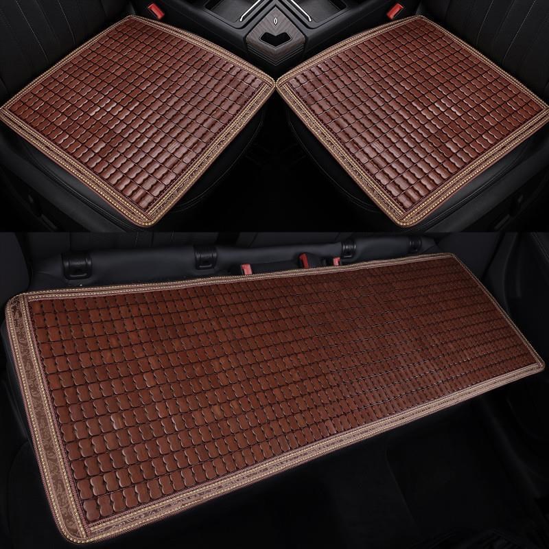 透气凉垫夏季汽车坐垫三件套单片竹片座椅垫简约防滑凉席车垫通用