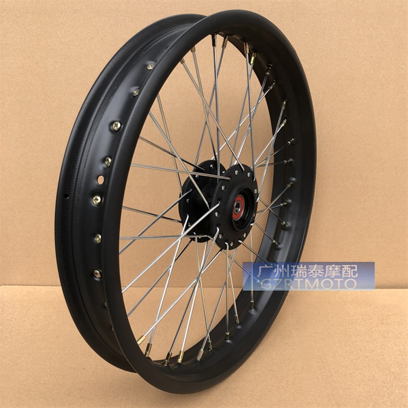 GN125轮毂钢丝前轮圈CG125复古改装轮圈加宽碟刹轮毂辐条钢丝轮圈
