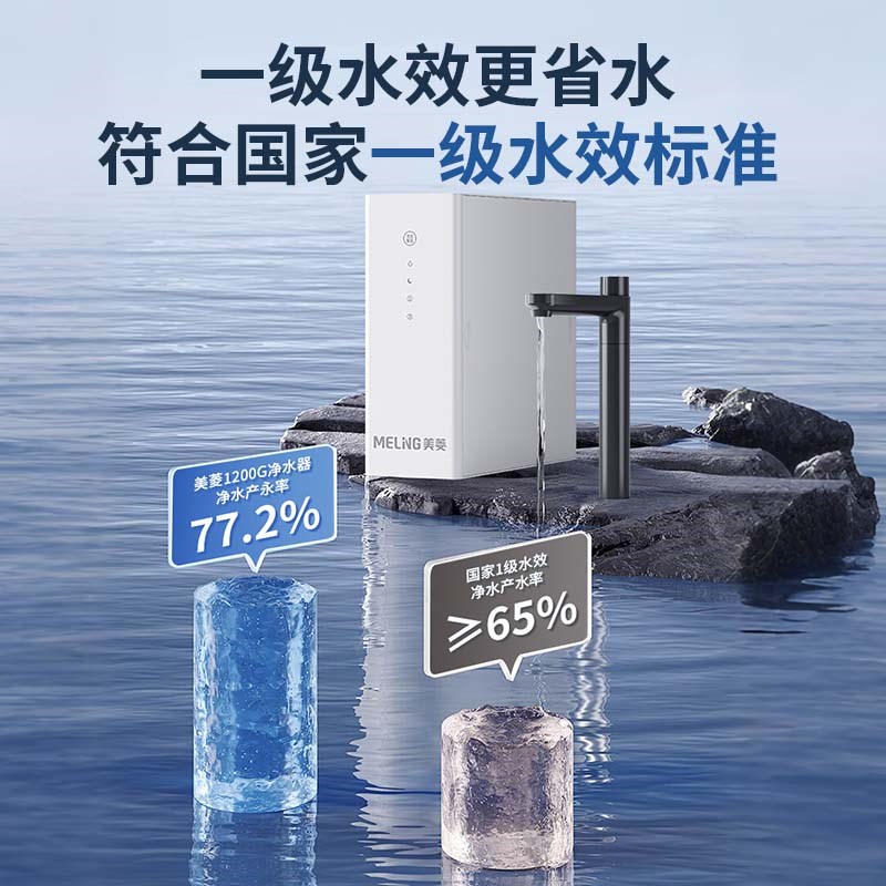 【新品】美菱净水器家用直饮机自来D水过滤RO反渗透净水机 9年