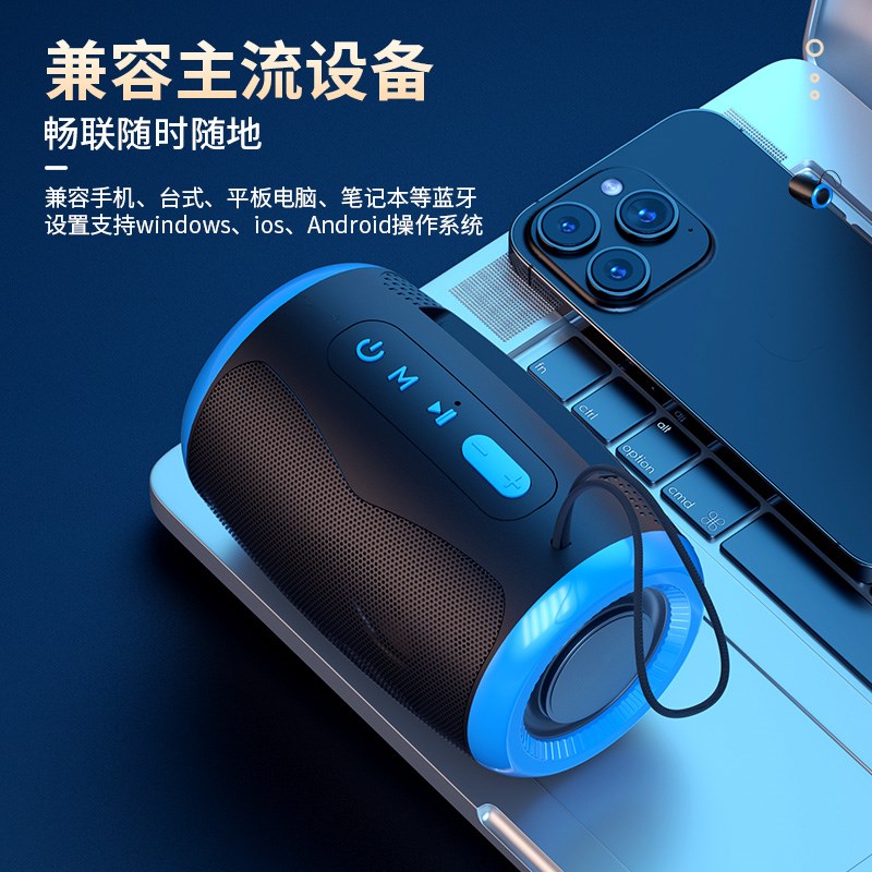 无线蓝牙音响低音炮迷你便携式桌面小音箱家用U盘插卡收款播放器