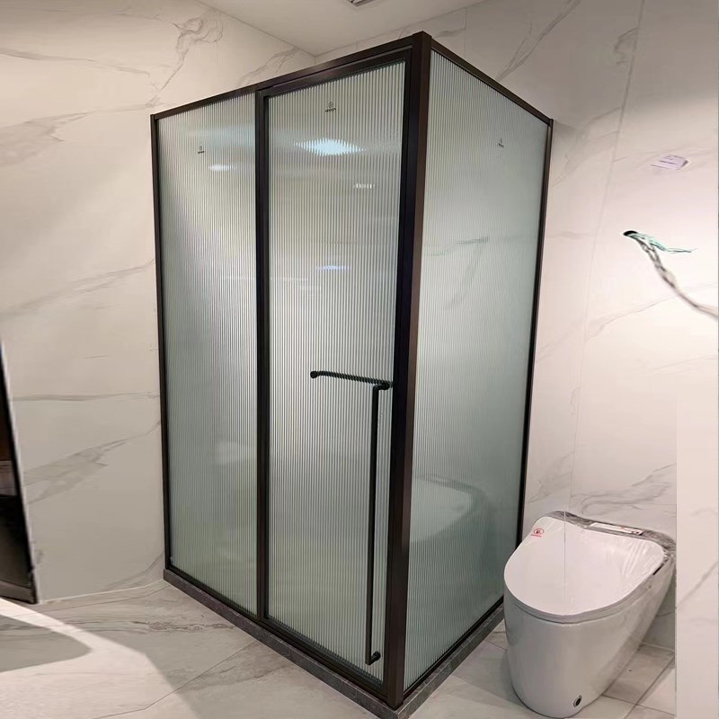 一字型卫生间干湿分离隔断定制淋浴房推拉移门不锈钢铝合金玻璃门