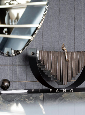 一匚 现代抽象金属人物雕塑摆件 样板间售楼处客厅书房创意装饰品