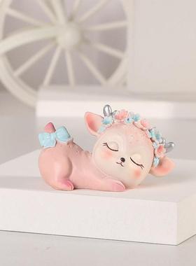 可爱情侣鹿北欧小鹿一路平安摆件少女心房间卧室装饰女孩生日礼物