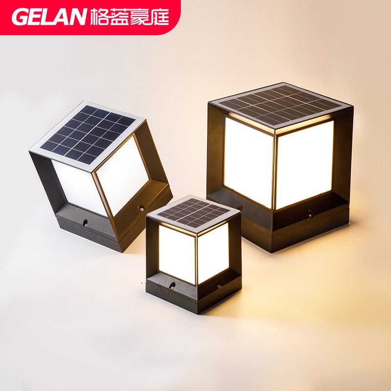 太阳能柱头灯户外围墙灯室v外简约现代家用别墅大门柱子防水庭院