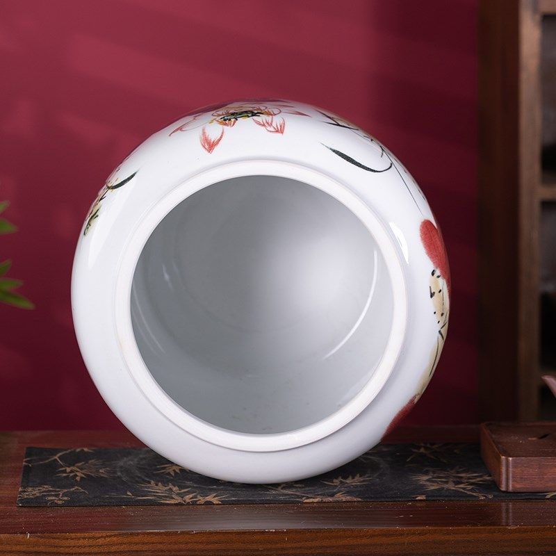 景德镇加厚密封陶瓷米缸油缸面粉桶20/30/50斤家用带盖防潮茶叶罐