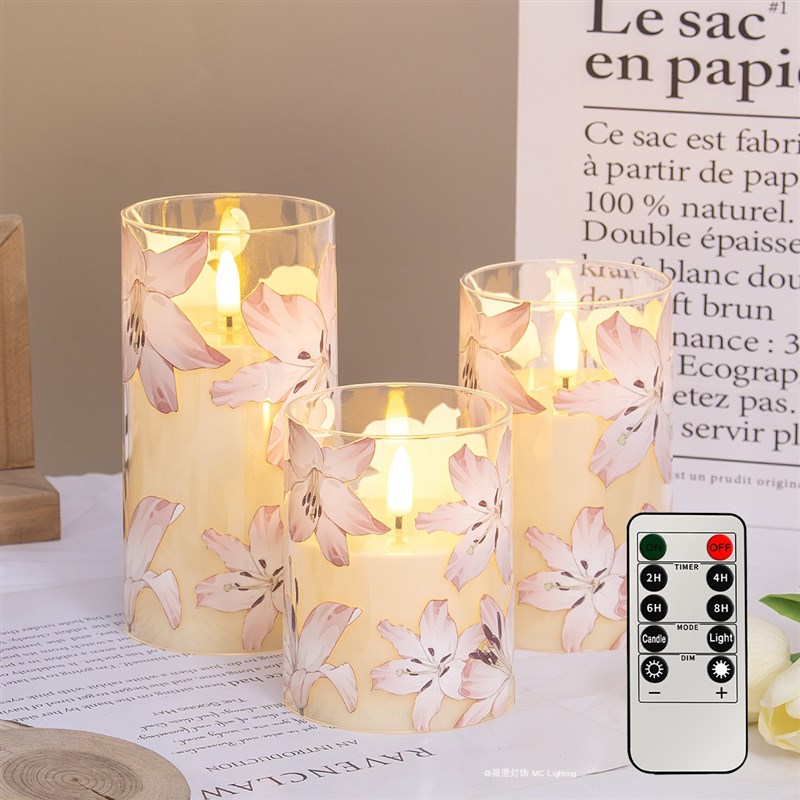 电池遥控仿真火焰贴花蜡烛氛围小夜灯婚礼布置剧本杀地摊夜市假灯