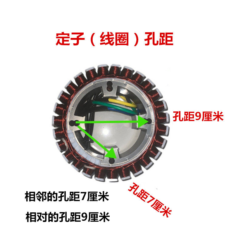 48V60V72V电动车增程器发电机配件转子定子27级纯铜线圈定子磁钢