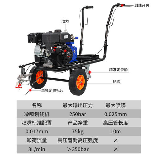 出口汽油冷喷划线机柴油道路路面划线车画线车位小型跑道喷漆跑道