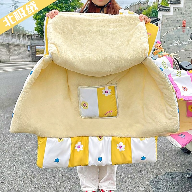 适用九号电动车挡k风被冬季加绒加厚围脖护肩电瓶摩托车防寒保暖