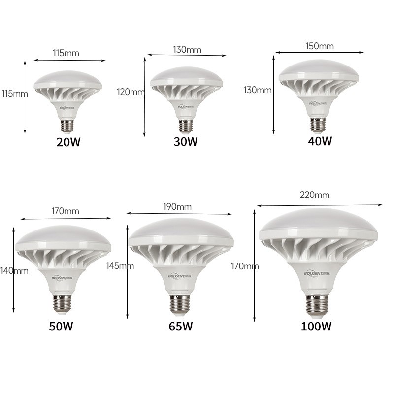 LED工厂仓库g顶棚全光谱高显3500K5000K摄影对色护眼E27B22飞碟灯