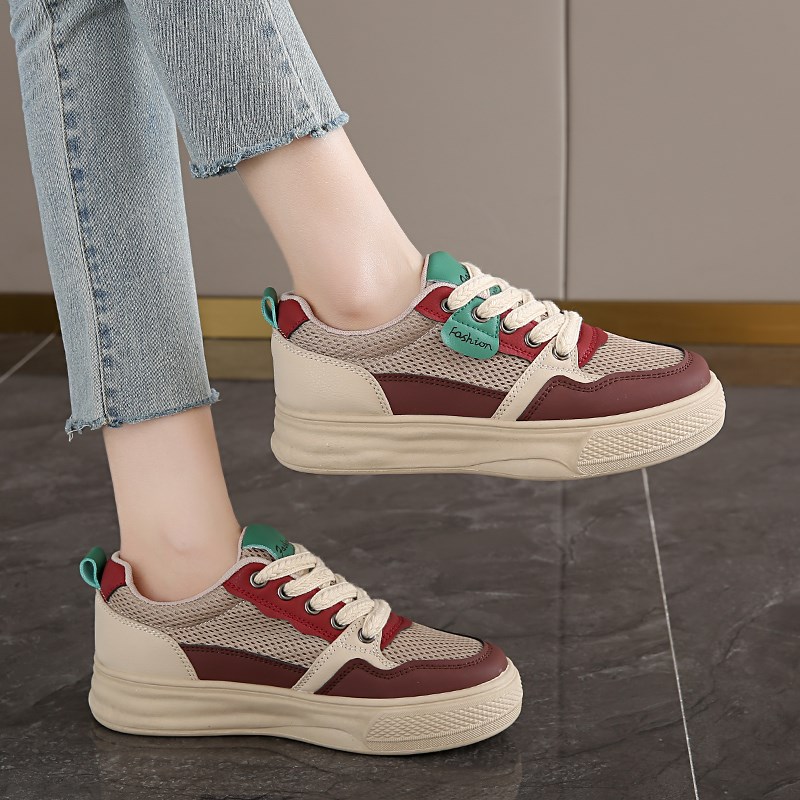 踩屎感软底不累脚女鞋2025春夏季新款韩版百搭运动鞋34码网面板鞋