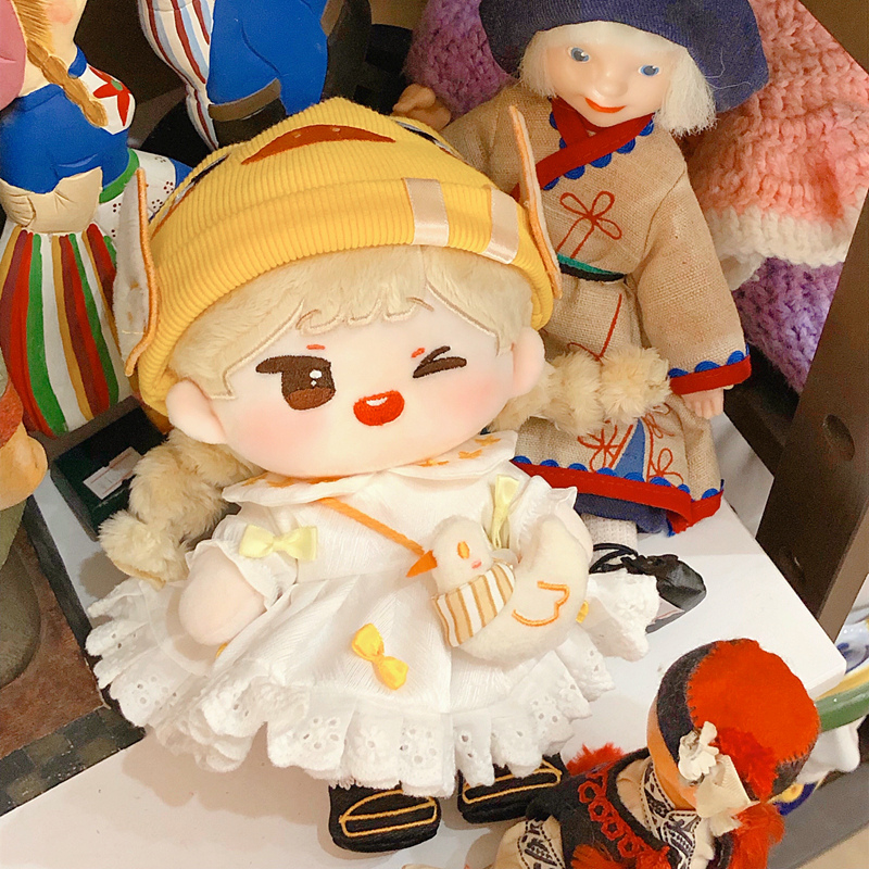 清仓呆鸭芝芝20cm娃衣玩偶公仔棉花娃娃衣服可爱小黄鸭套装