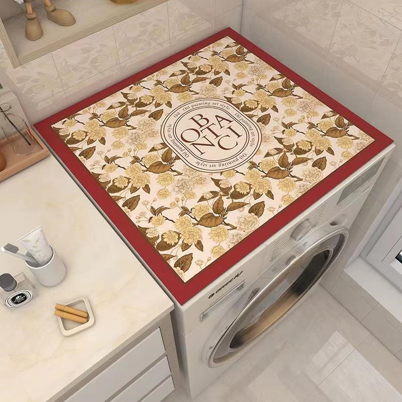 洗衣机盖布家用吸水防滑免洗全自动洗衣机垫防尘罩冰箱垫速干方形