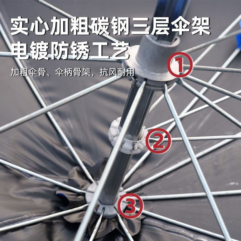 电动车雨伞暴雨遮雨伞摩托车外卖骑手黑胶P棚电摩折叠雨棚抗风