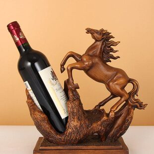 创意葡萄红酒架生肖马酒柜装饰品摆件家用客厅酒瓶置物架新房软装