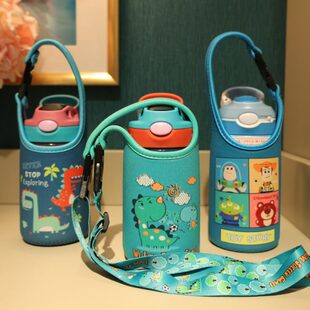 Contigo康迪克400毫升塑料吸管杯杯套宝宝水杯夏季水杯斜两用跨套