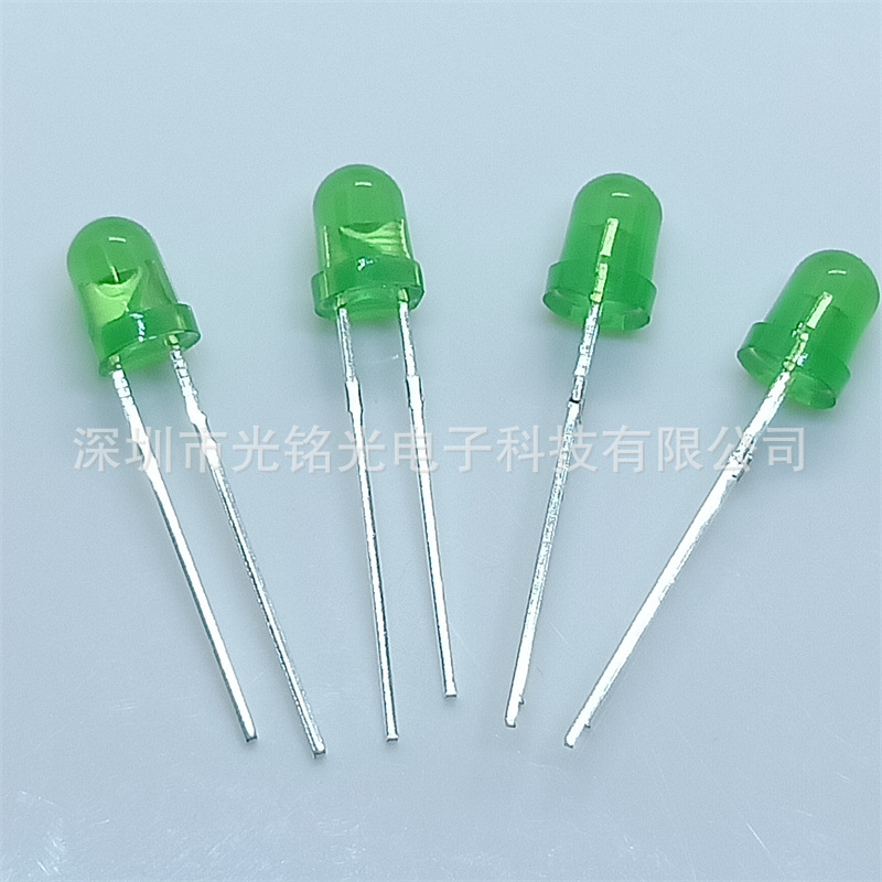 现货供应  F4/4mm绿发翠绿 短脚LED发光二极管  圆头绿发翠绿灯珠