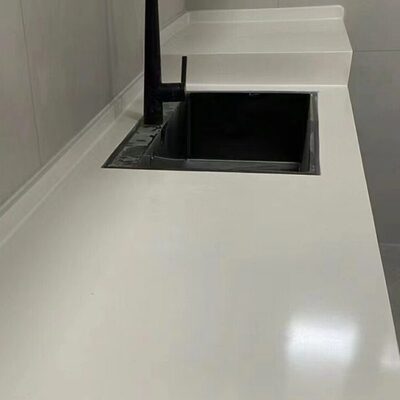 南通定制厨房鱼肚白纯白纯色石英石岩板台面灶台抗污防裂耐刮高温