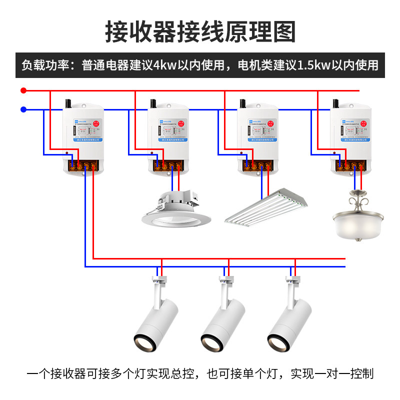 多路分体式遥控开关220V灯具家用大功率水泵智能无线遥控电源开关